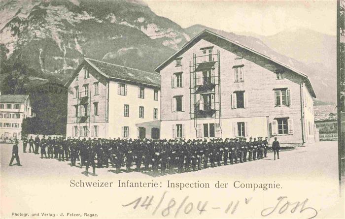 Wallenstadt Walenstadt SG Schweizer Infanterie Inspection der Compagnie