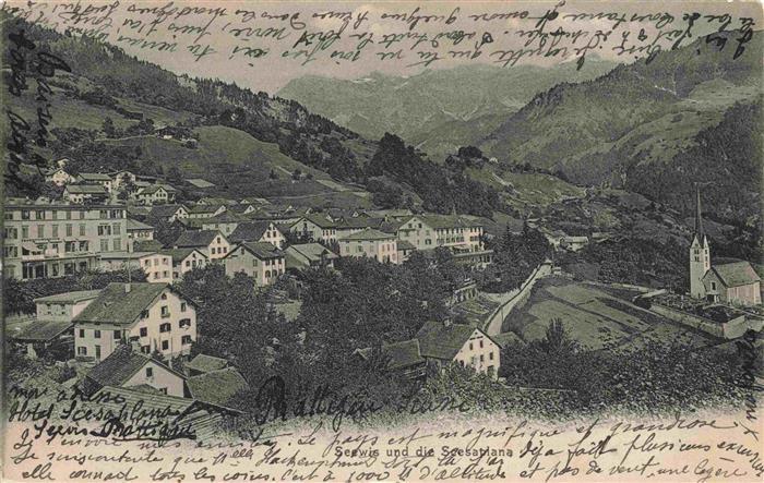 Seewis GR Panorama und die Scesaplana