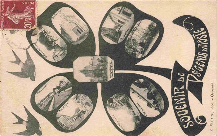 St Genis d Aoste 38 Isere Souvenir de la ville Kleeblatt Briefschwalbe