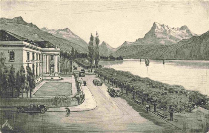 Cham Vevey VD Head Office Nestlé et Anglo-Swiss Condensed Milk Co. Kuenstlerkart