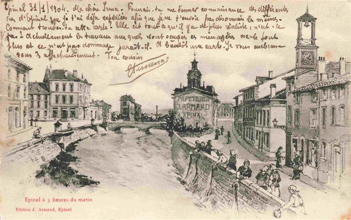 Epinal 88 Vosges à 5 heures du matin Kuenstlerkarte