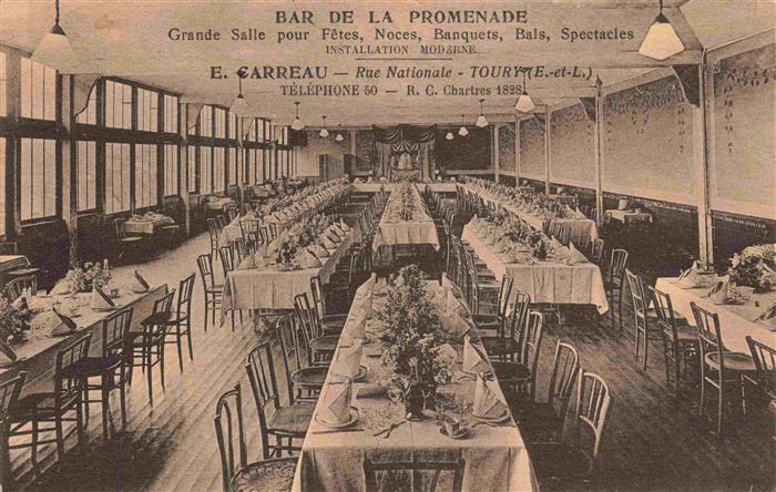 Toury 28 Eure-et-Loir Bar de la Promenade Grande Salle pour Fêtes
