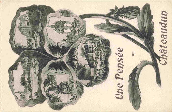Chateaudun 28 Eure-et-Loir Une pensée de la ville Kleeblatt Kuenstlerkarte