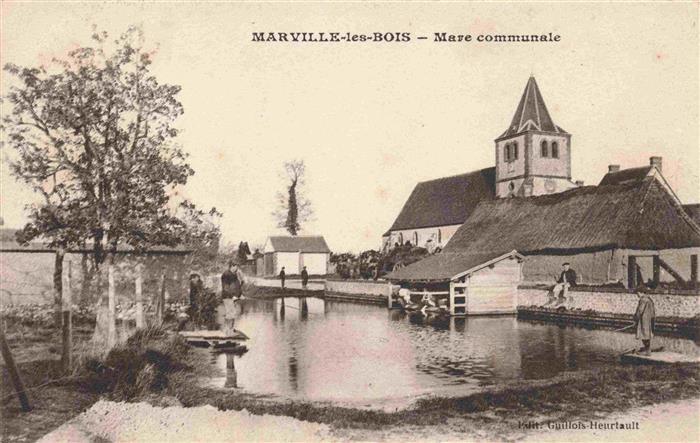 Marville-les-Bois Moutiers-Brule 28 Eure-et-Loir Mare communale Eglise