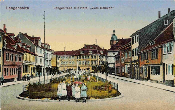 Langensalza Bad Langestrasse mit Hotel zum Schwan