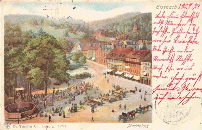 Eisenach Thueringen Marktplatz Kuenstlerkarte
