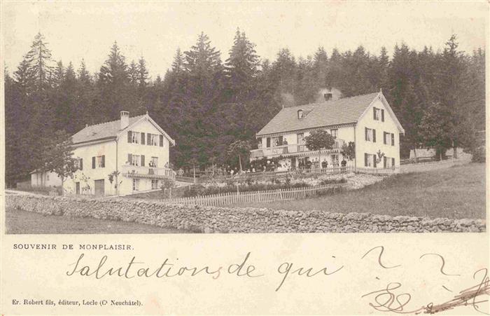 Monplaisir Le Locle NE Haeuser am Waldrand