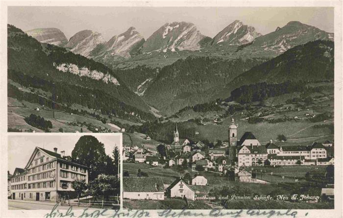 Neu St Johann Nesslau Toggenburg SG Panorama Alpen Gasthaus Pension Schaefle