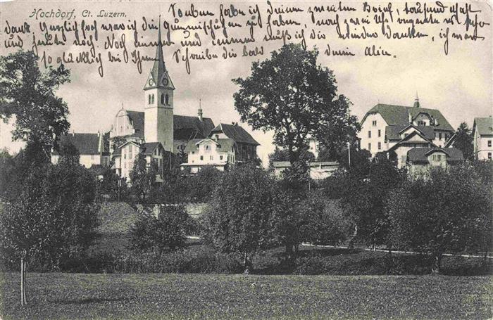 Hochdorf LU Ansicht mit Kirche