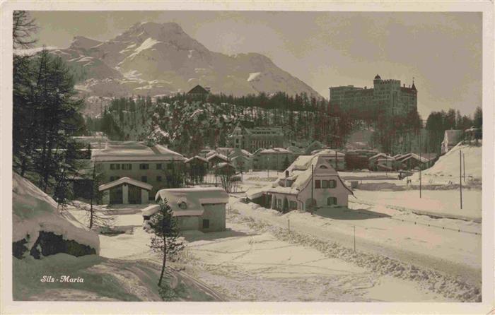 Sils Maria GR Winterpanorama Schloss