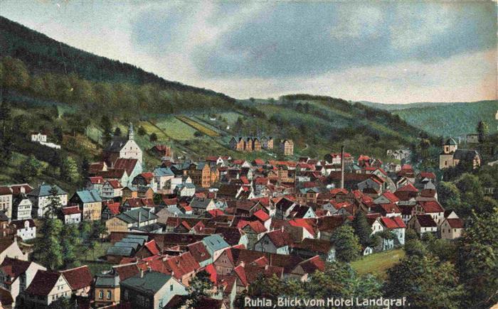 Ruhla Thueringen Blick vom Hotel Landgraf