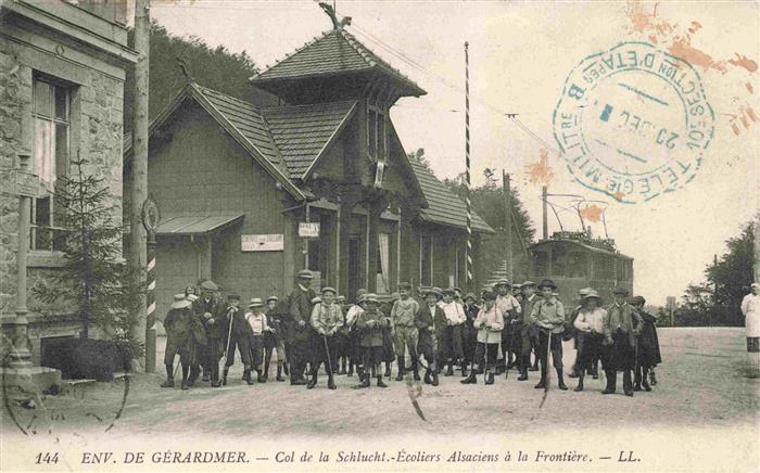Gerardmer 88 Vosges Col de la Schlucht Ecoliers Alsaciens a la Frontiere Feldpos
