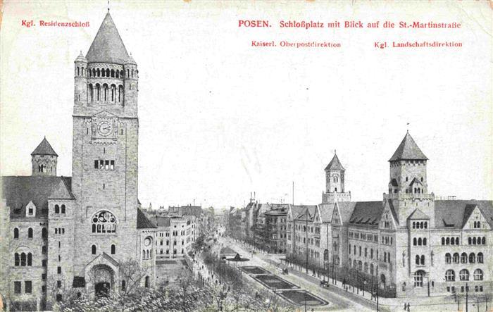Posen  POZNAN PL Schlossplatz mit Blick auf die St Martinstrasse Kgl Residenzsch