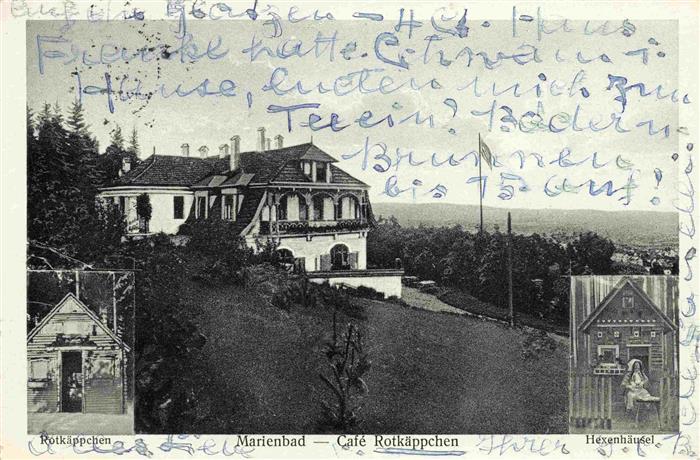 Marienbad MARIANSKE LAZNE CZ Cafe Rotkaeppchen Hexenhaeusel