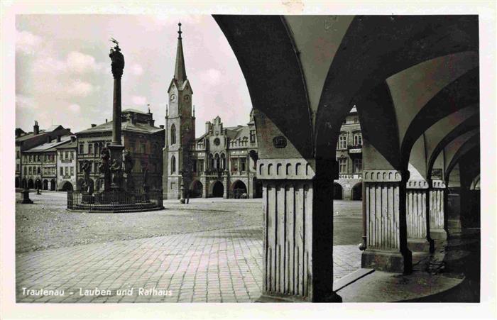 Trautenau Trutnov CZ Lauben und Rathaus