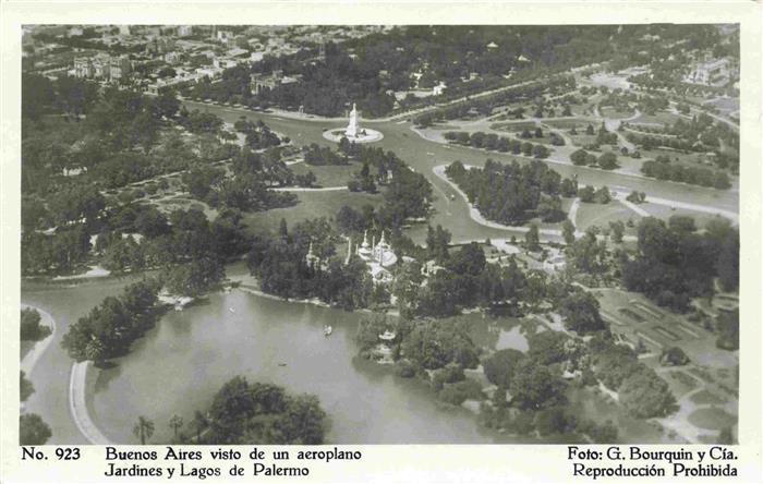 Buenos Aires Argentina visto de un aeroplano Jardines y Lagos de Palermo