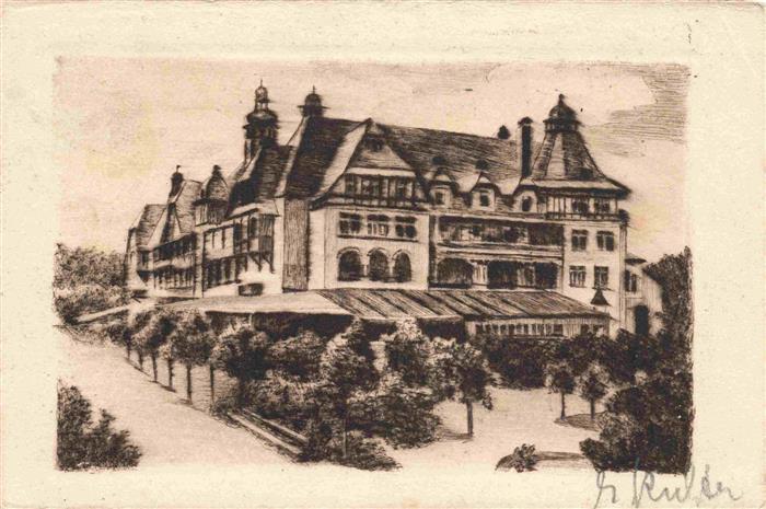Bad Altheide Polanica-Zdroj PL Kurhaus Radierung