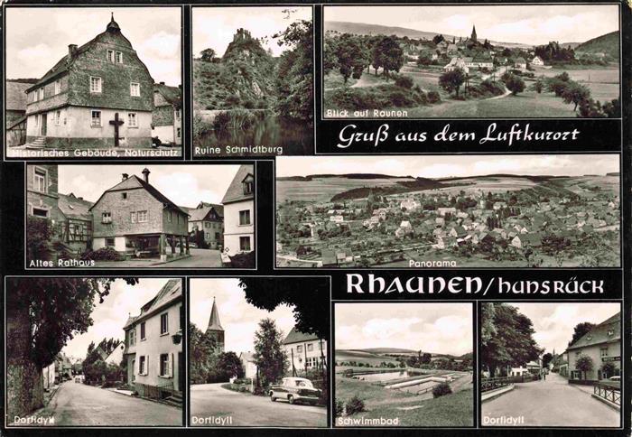 Rhaunen Hunsrueck Histor Gebaeude Ruine Schmidtburg Panorama Altes Rathaus Dorfi