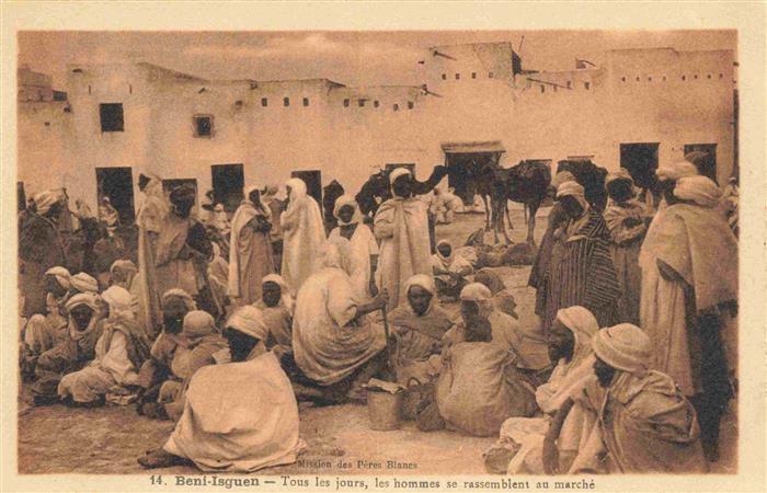 Beni-Isguen Algerie Tous les jours les hommes se rassemblent au marche