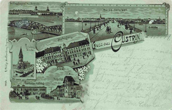 Cuestrin-Neustadt Kuestrin Ostbrandenburg Kostrzyn PL Oderbruecke Vorstadt im Mo