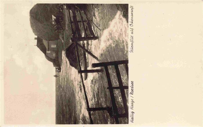 Hallig Hooge Sturmflut auf Ockenswarft