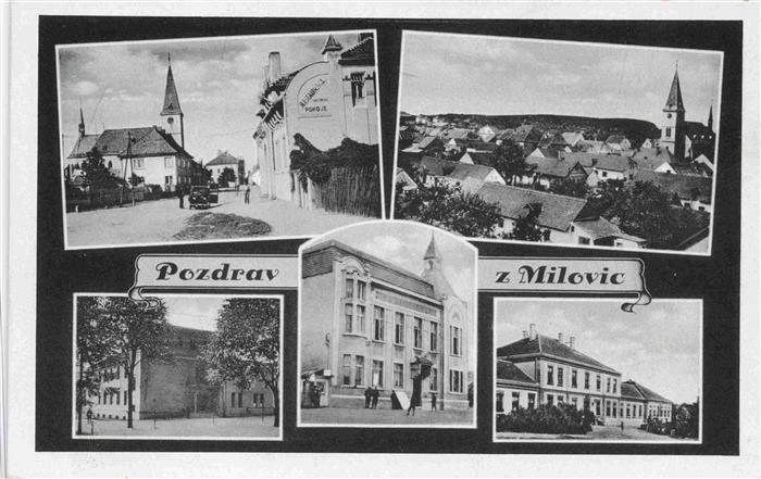 Milovice Milowitz CZ Stadtpanorama Motive Stadtzentrum