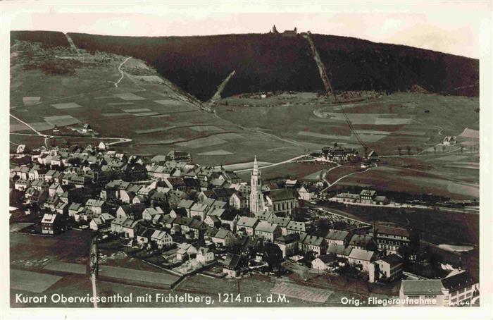 Oberwiesenthal Erzgebirge Panorama Blick zum Fichtelberg Original Fliegeraufnahm