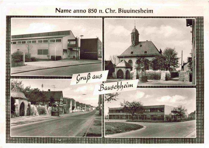Bauschheim Ruesselsheim Hessen Teilansichten Kirche Schule