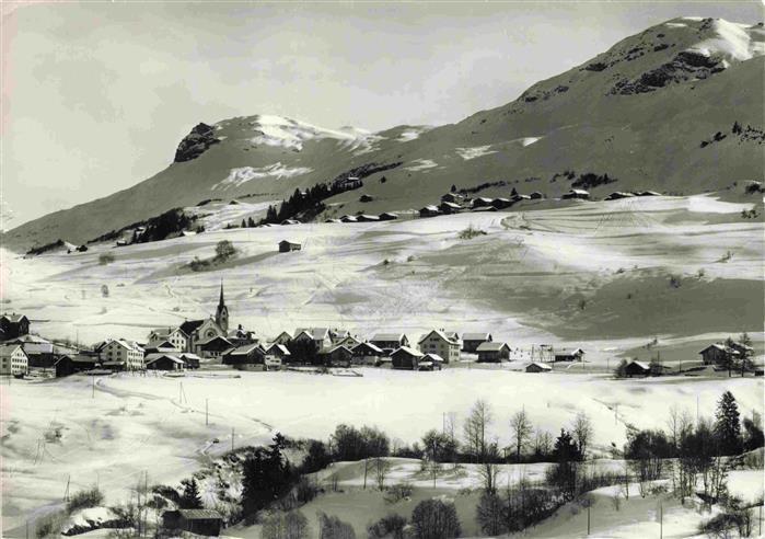 Meierhof Obersaxen GR und Miraniga Winterpanorama
