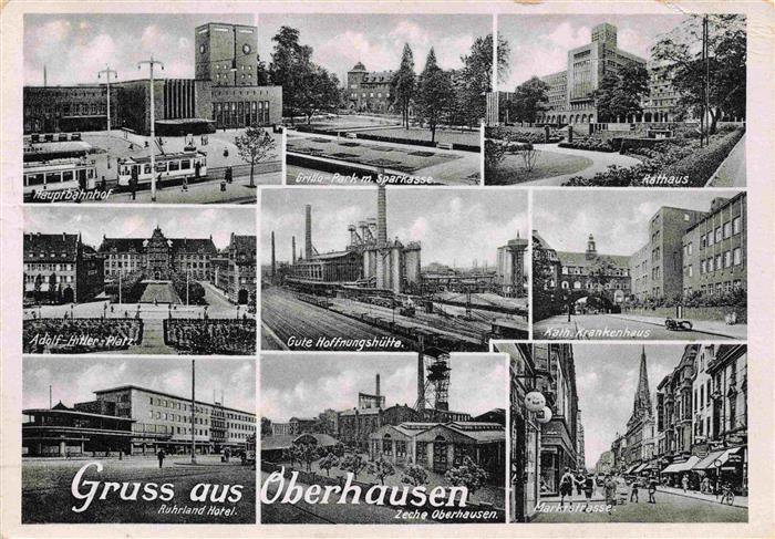 Oberhausen  NRW Bahnhof Grilla-Park Rathaus Platz Gute Hoffnungshuette Krankenha