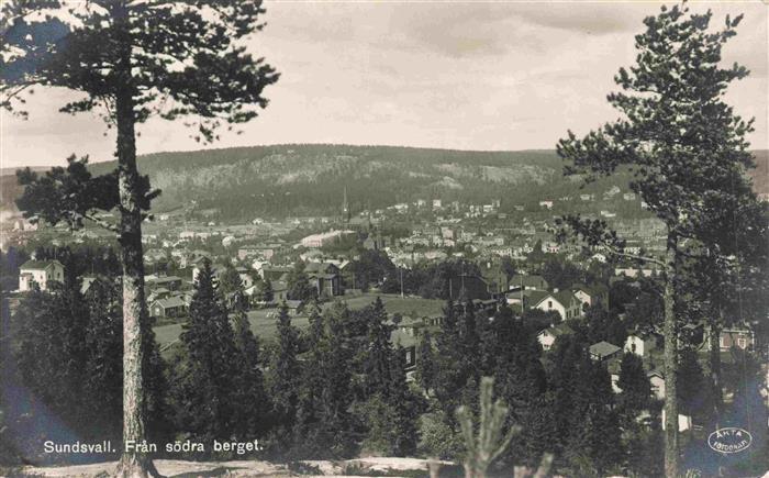 Sundsvall Sweden Fran soedra berget Panorama