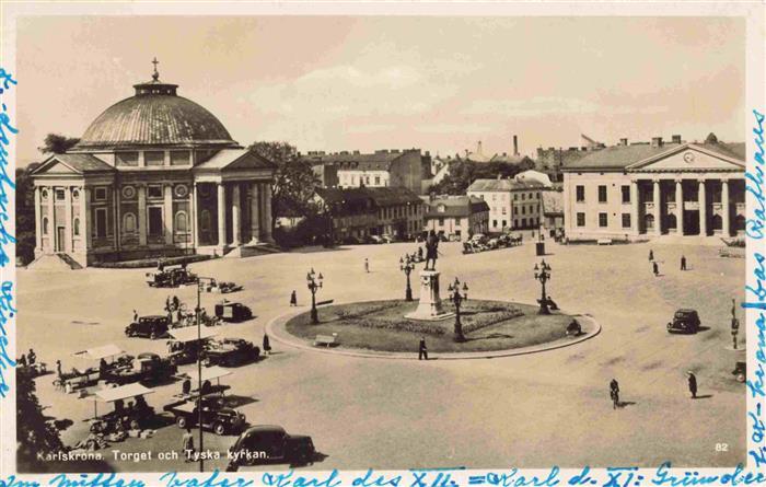 Karlskrona Carlskrona Sweden Torget och Tyska kyrkan