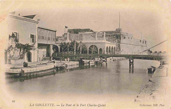 La Goulette  Tunesie Le pont et le Fort Charles-Quint