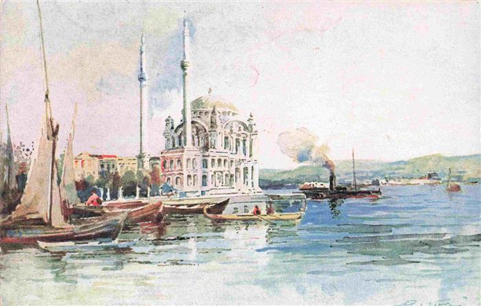 Constantinople Constantinopel ISTANBUL TK Ansicht vom Meer aus Kuenstlerkarte