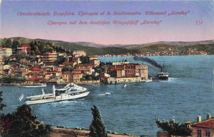 Constantinople Constantinopel ISTANBUL TK Chérapie mit dem deutschen Kriegsschif