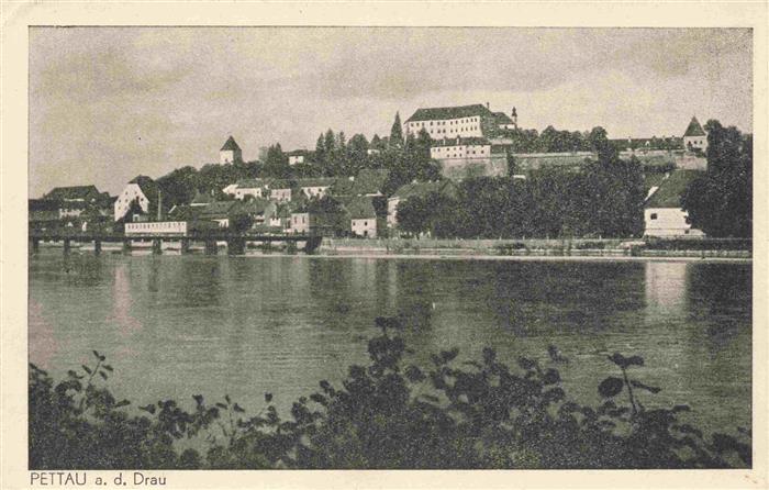 Pettau Ptuj Slovenia Blick ueber die Drau zum Schloss