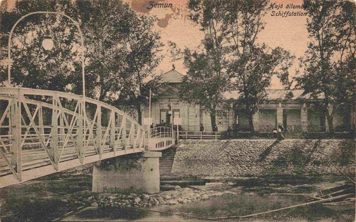 Zemun Semlin Zimony Belgrad Belgrade BEOGRAD Serbija Schiffstation Bruecke
