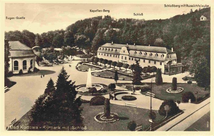 Bad Kudowa Kudowa-Zdroj Niederschlesien PL Kurpark mit Schloss Schlossberg Eugen