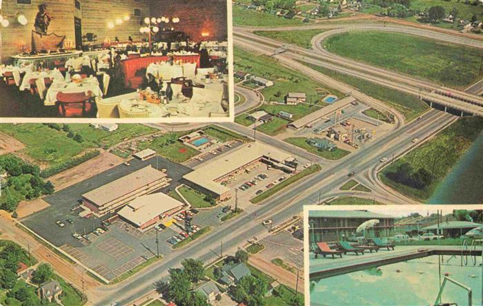 Detroit Michigan Southgate Motor Inn aerial view Restaurant Swimming Pool