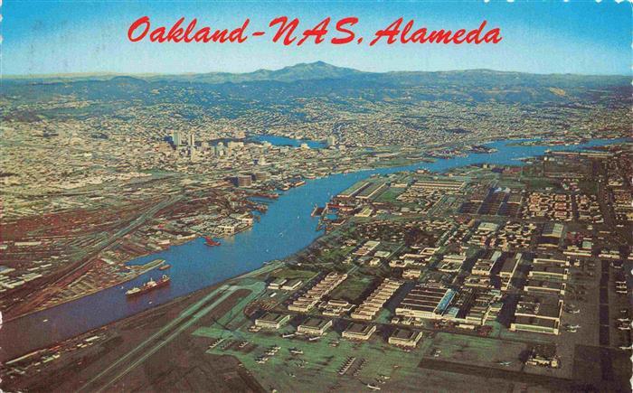 Alameda California USA Oakland and Lake Merrit aerial view
