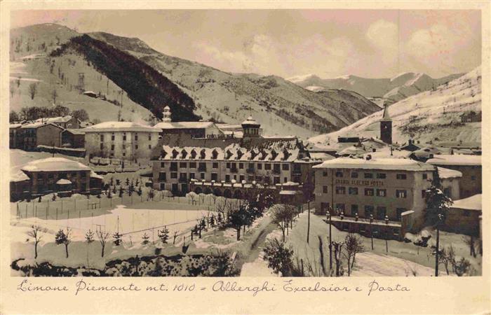 Limone Piemonte IT Alberghi Excelsion e Posta Winterpanorama Alpen