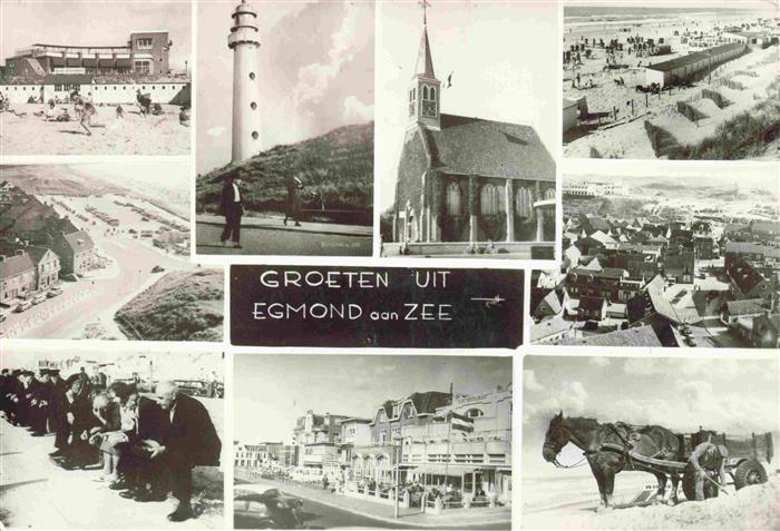 EGMOND  AAN ZEE NL Teilansichten Leuchtturm Kirche Strand