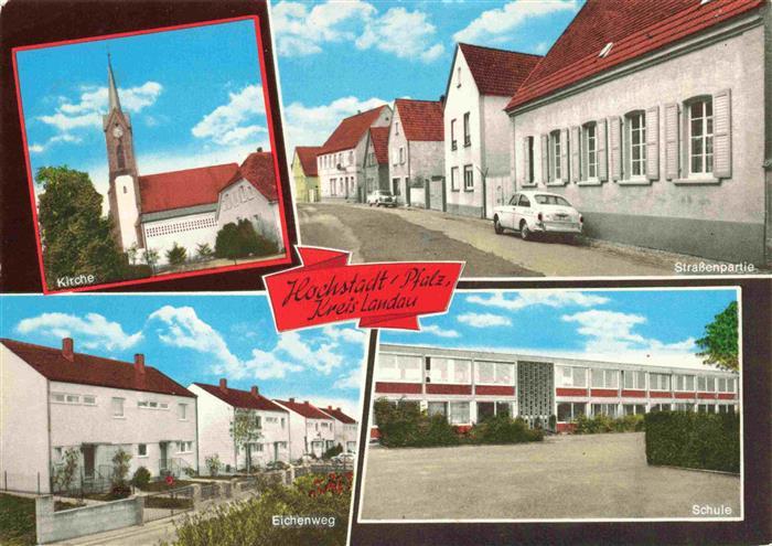 Hochstadt Pfalz Kirche Strassenpartie Eichenweg Schule