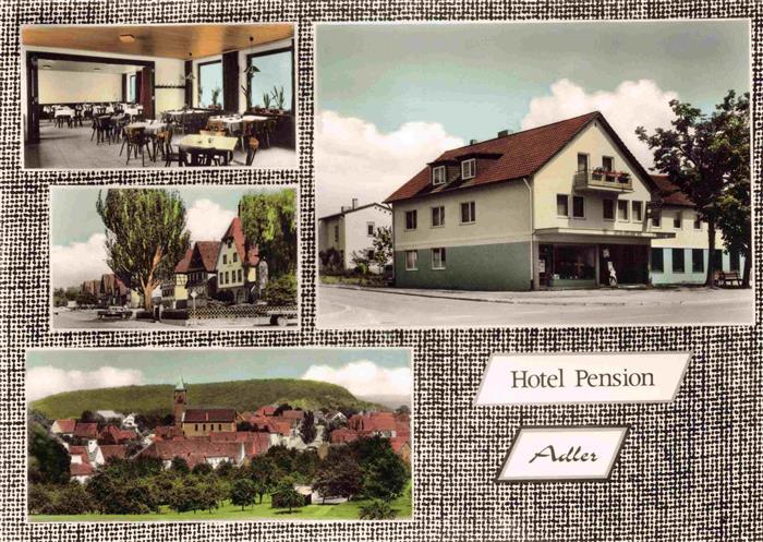 Bauschlott Hotel Pension Adler Restaurant Ortsansicht mit Kirche
