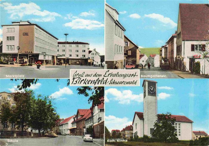 Birkenfeld Wuerttemberg Marktplatz Baumgartenstrasse Schule Katholische Kirche