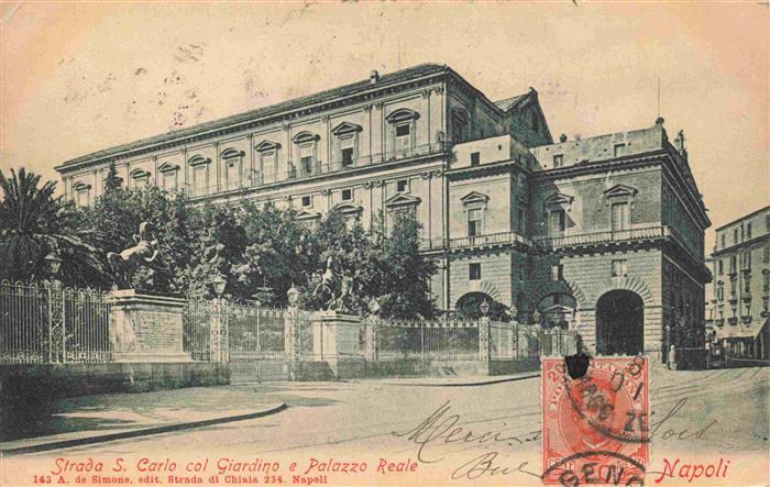 NAPOLI Neapel Naples IT Strada S Cario col Giardino e Palazzo Reale