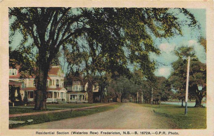 Fredericton New Brunswick Canada Residential Section Waterloo Row