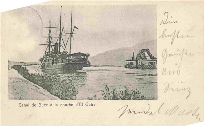 SUEZ Canal de Egypt a la courbe El Guirs
