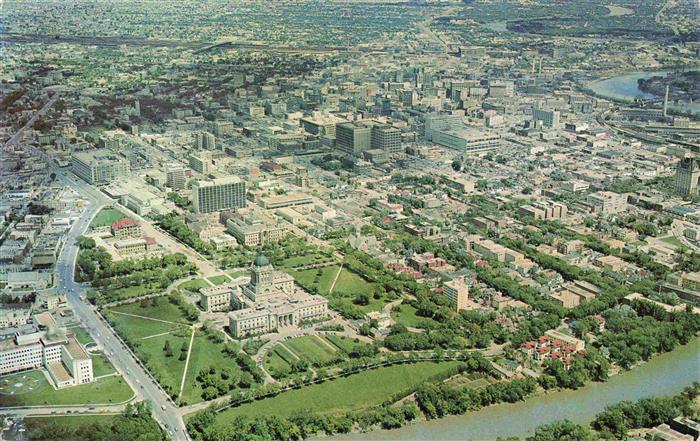Winnipeg Aerial view with the impressive Legislative Building
