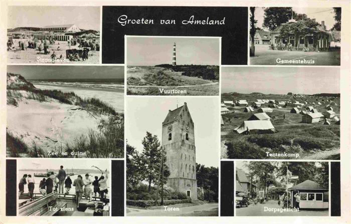 Ameland Friesland NL Strandleven Zee en duin Tot ziens Vuurtoren Toren Gementehu